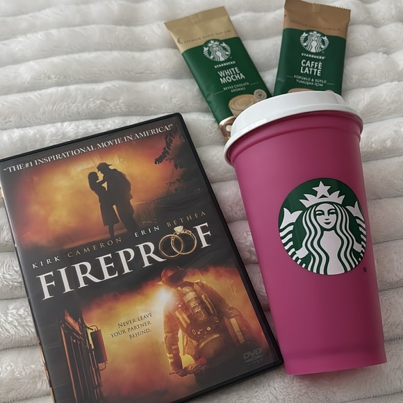 Starbucks Pink Tumbler w Fireproof DVD Movie & 2 Coffee Pkgs NEW!! Final Sale - Picture 2 of 6